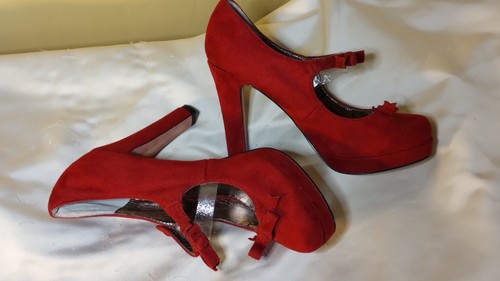 Schuhe pumps dunkelrot samt - schuhe,