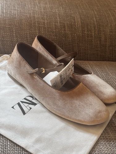 Ballerina schuhe zara samt - zara,
